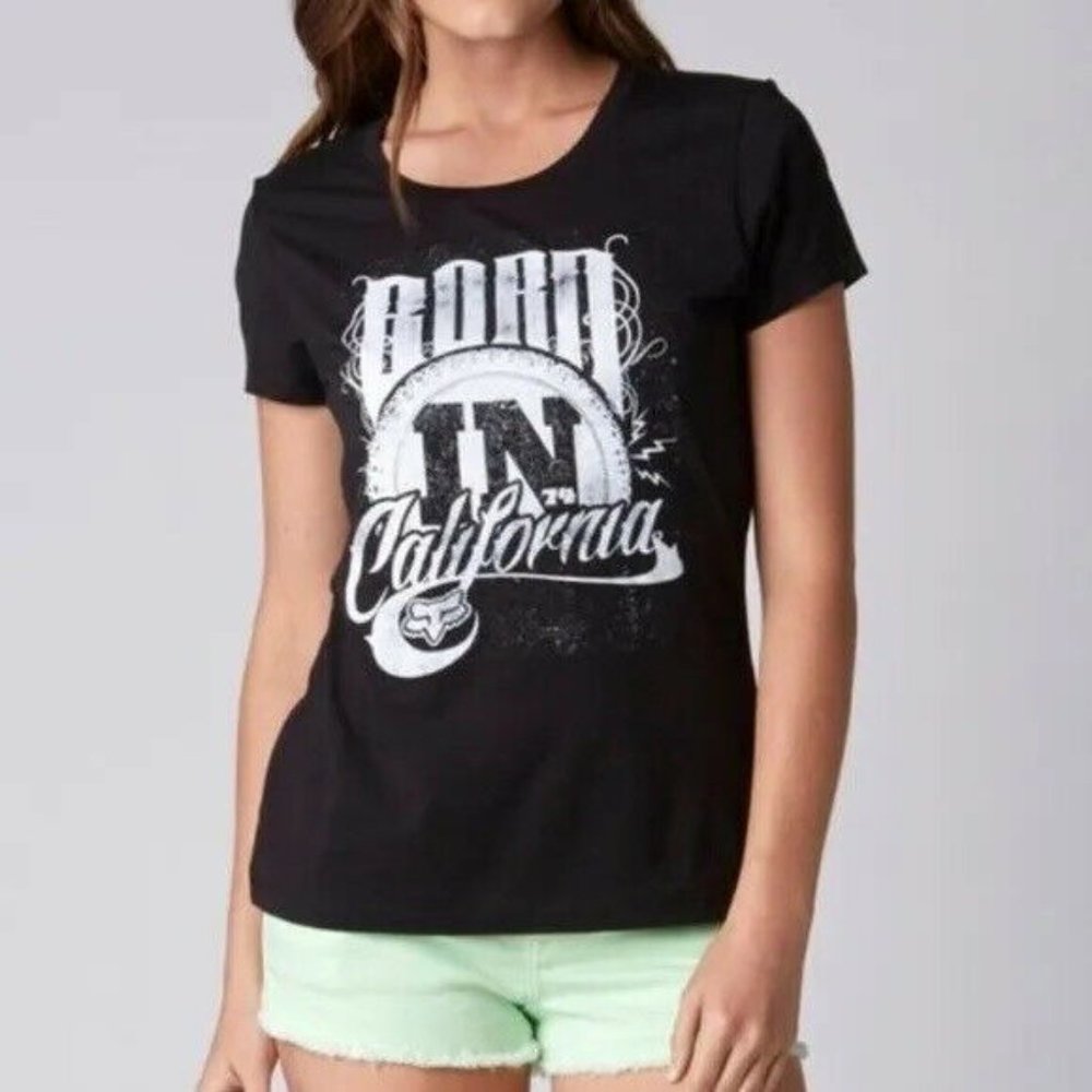 NWOT Fox Racing Women's Prime Crew Black T-Shirt